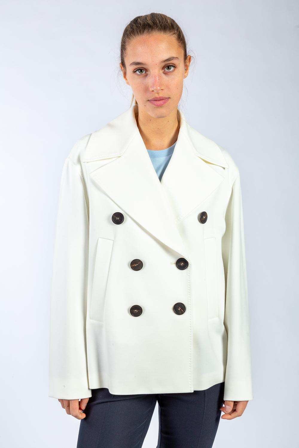 Max Mara Studio - Giacca Peacot Donna Bianco - LUPINO 002