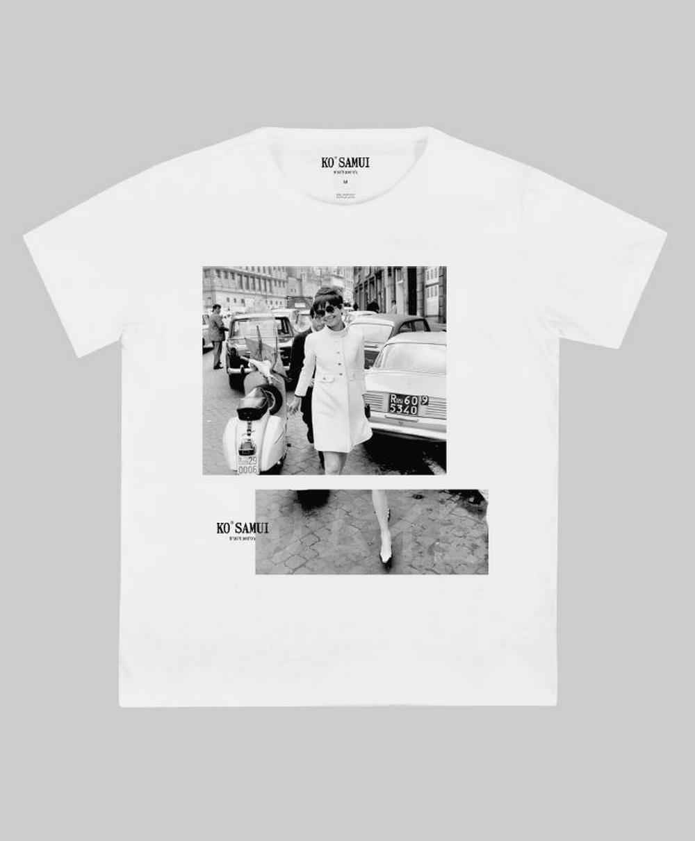 Ko Samui - T-Shirt audrey hepburn roma bianco - FTAF172 ROME