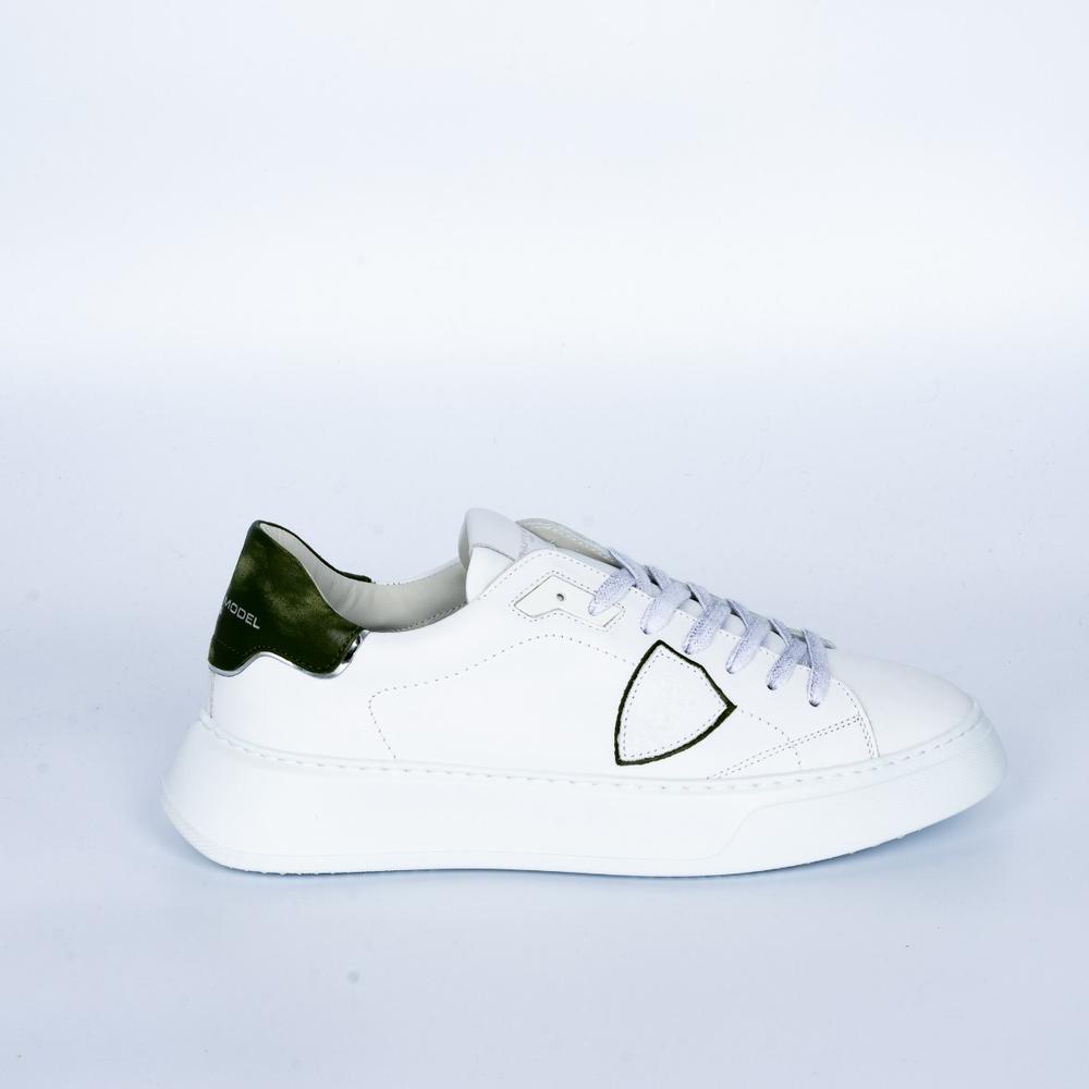 Philippe Model - Sneaker Temple Pelle Bianco/Verde Uomo - BTLU VW01