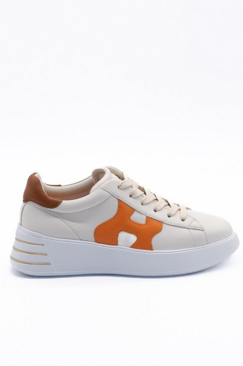 Hogan - Sneaker Rebel Crema/Arancione Donna - HXW5640DN61QZB0SRV