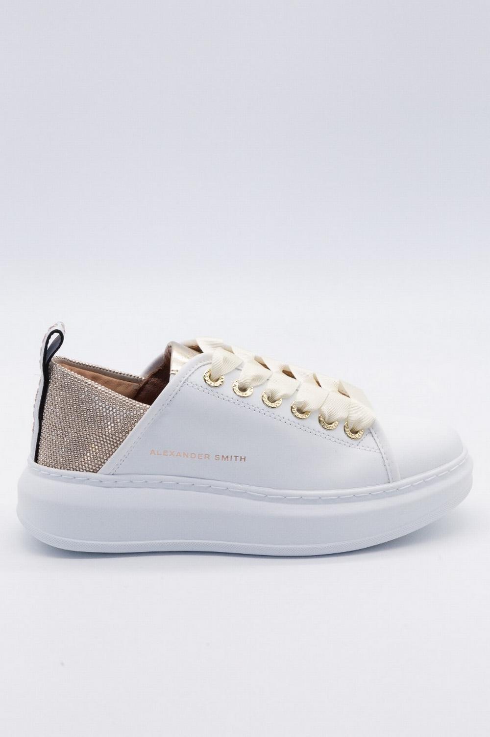 Alexander Smith - Sneaker Wembley Strass Bianco/Oro - E2D 19WGD