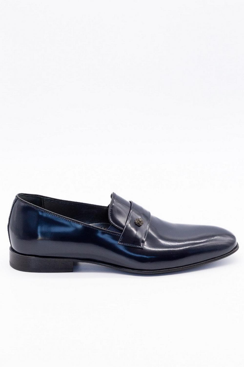 Principe di Milano - Mocassino Pantofola Pelle Blu Uomo - PDM 1275