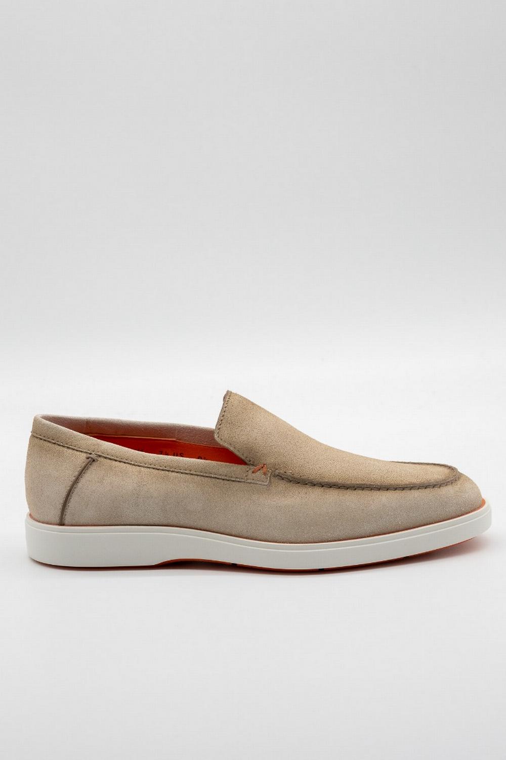 Santoni - Mocassino Drain Suede Sabbia - GWHM24